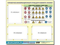 Стенд информационный "Правила техники безопасности в кабинете физики" (75*70, 3 кармана) - fgospostavki.ru - Тихорецк