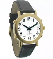 Часы для слабовидящих людей с белым циферблатом на кожаном ремешке - fgospostavki.ru - Тихорецк