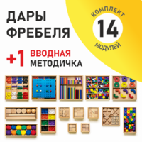 Игровой набор Дары Фребеля 14 модулей с методическим пособием (1 книга) - fgospostavki.ru - Тихорецк