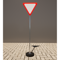 Знак дорожный "Уступите дорогу" 2.4 типоразмер 40 на стойке с основанием 3кг - fgospostavki.ru - Тихорецк