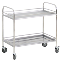 Столик процедурный с двумя полками и бортиками передвижной из нержавеющей стали - fgospostavki.ru - Тихорецк