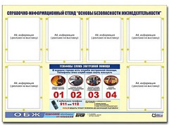 Стенд информационный "Основы безопасности жизнедеятельности" (80*110, 6 карманов) - fgospostavki.ru - Тихорецк