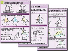 Комплект таблиц по геометрии "Стереометрия. Вычисление расстояний и углов в пространстве" (8 таблиц, А1, ламинированные) - fgospostavki.ru - Тихорецк