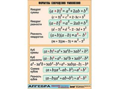 Таблица демонстрационная "Формулы сокращения умножения" (винил 70*100) - fgospostavki.ru - Тихорецк