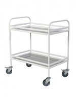 Столик процедурный передвижной металлический с двумя полками из нержавеющей стали с бортиками - fgospostavki.ru - Тихорецк