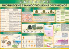 Таблица "Биотические взаимоотношения организмов" (100х140 сантиметров, винил) - fgospostavki.ru - Тихорецк