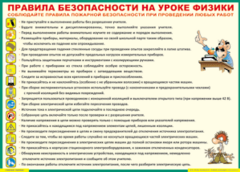Таблица "Правила безопасности на уроке физики" (100х140 сантиметров, винил) - fgospostavki.ru - Тихорецк