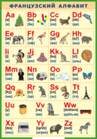 Таблица "Французский алфавит в картинках (с транскрипцией)" (100х140 сантиметров, винил) - fgospostavki.ru - Тихорецк
