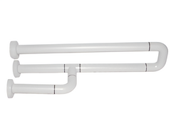 Поручень неоткидной трёхопорный с антибактериальным покрытием (белый) - fgospostavki.ru - Тихорецк