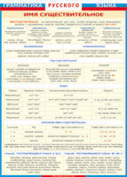 Таблица "Грамматика русского языка. Имя существительное" (100х140 сантиметров, винил) - fgospostavki.ru - Тихорецк