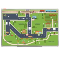 Магнитно-маркерная доска "Безопасный маршрут школьника" (дом-школа-дом) с комплектом тематических магнитов КМ-17 - fgospostavki.ru - Тихорецк