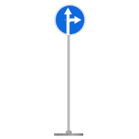 Знак дорожный " Движение прямо или направо" 4.1.4 типоразмер 40 на стойке с основанием 3кг - fgospostavki.ru - Тихорецк