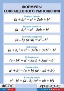 Таблица "Формулы сокращенного умножения" (винил) - fgospostavki.ru - Тихорецк