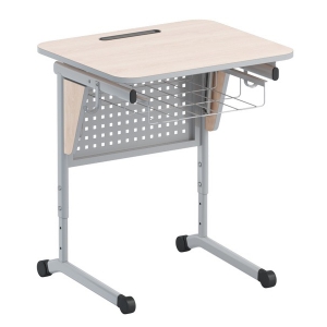 Стол ученический одноместный с перфорированной панелью, наклоном столешницы (0-24°) и корзиной - fgospostavki.ru - Тихорецк