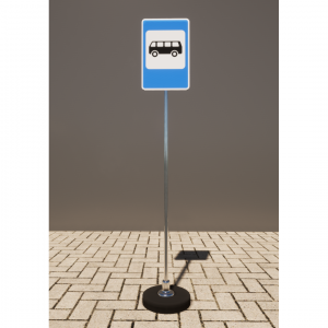 Знак дорожный "Место остановки автобуса" 5.16 типоразмер 40 на стойке с основанием 3кг - fgospostavki.ru - Тихорецк