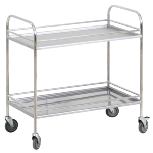 Столик процедурный с двумя полками и бортиками передвижной из нержавеющей стали - fgospostavki.ru - Тихорецк