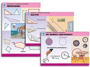 Комплект таблиц "Математика. Знакомство с геометрией" (6 таблиц, формат А1, ламинированные) - fgospostavki.ru - Тихорецк