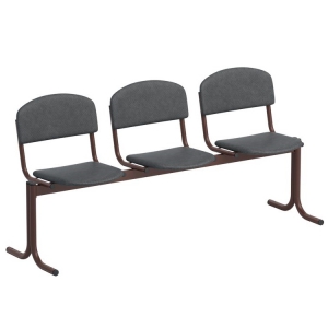 Блок стульев 3-х местный с не откидывающимися сидениями (ткань) - fgospostavki.ru - Тихорецк