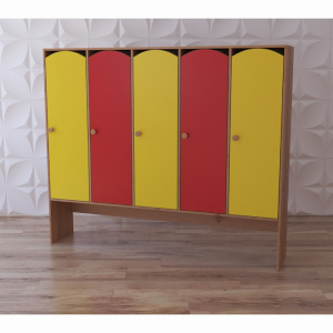 Шкаф 5-секционный с нишей под скамью "Яркое детство" - fgospostavki.ru - Тихорецк