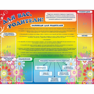 Стенд "Для вас родители!" №11 - fgospostavki.ru - Тихорецк