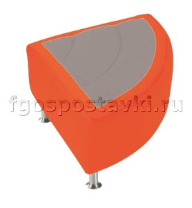 Пуф - сектор на хромированных ножках - fgospostavki.ru - Тихорецк