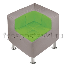 Пуф угловой со спинкой  на хромированных ножках - fgospostavki.ru - Тихорецк
