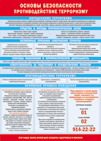 Таблица "Основы безопасности. Противодействия терроризму" (100х140 сантиметров, винил) - fgospostavki.ru - Тихорецк