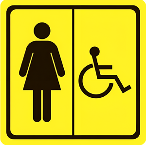 Тактильный знак (туалет для инвалидов Ж) 150х150 - fgospostavki.ru - Тихорецк