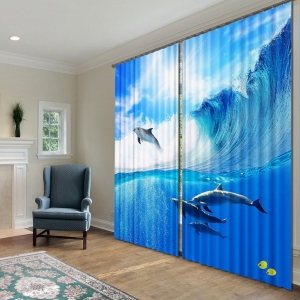Комплект светонепроницаемых штор "Дельфины" - fgospostavki.ru - Тихорецк