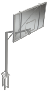 Стойки баскетбольные уличные (вылет 1,2 метра, пара) для щита из оргстекла - fgospostavki.ru - Тихорецк