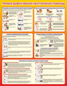 Стенд "Первая доврачебная неотложная помощь" - fgospostavki.ru - Тихорецк