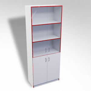 Стеллаж полуоткрытый А-310 ТР со стеклом ЛДСП  - fgospostavki.ru - Тихорецк