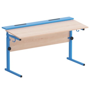 Стол ученический двухместный с наклоном столешницы (0-15°) на прямоугольной трубе - fgospostavki.ru - Тихорецк