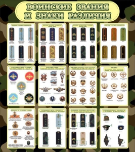 Стенд "Воинские звания и знаки различия" - fgospostavki.ru - Тихорецк