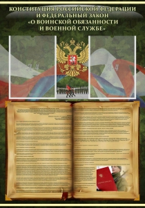 Стенд "Конституция РФ и Федеральный закон "О воинской обязанности и военной службе" - fgospostavki.ru - Тихорецк