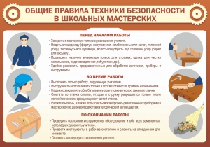 Стенд "Общие правила техники безопасности в школьных мастерских" - fgospostavki.ru - Тихорецк