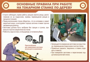 Стенд "Основные правила при работе на токарном станке по дереву" - fgospostavki.ru - Тихорецк