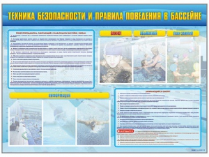 Стенд-уголок "Техника безопасности и правила поведения в бассейне" - fgospostavki.ru - Тихорецк