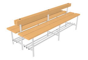 Скамья для раздевалок двухсторонняя с спинкой (2 метра) - fgospostavki.ru - Тихорецк