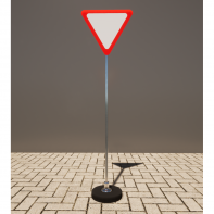 Знак дорожный "Уступите дорогу" 2.4 типоразмер 40 на стойке с основанием 3кг - fgospostavki.ru - Тихорецк