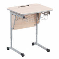 Стол ученический одноместный с наклоном столешницы (0-24°) и корзиной - fgospostavki.ru - Тихорецк