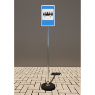 Знак дорожный "Место остановки автобуса" 5.16 типоразмер 40 на стойке с основанием 3кг - fgospostavki.ru - Тихорецк