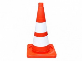 Сигнальный дорожный конус (мягкий, с двумя белыми полосами) - fgospostavki.ru - Тихорецк