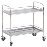 Столик процедурный с двумя полками и бортиками передвижной из нержавеющей стали - fgospostavki.ru - Тихорецк