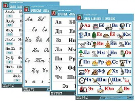 Комплект таблиц "Русский алфавит" (4 таблицы, формат А1, матовое ламинирование) - fgospostavki.ru - Тихорецк