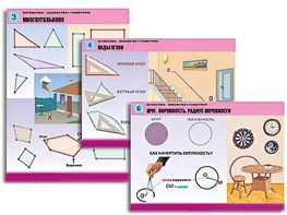 Комплект таблиц "Математика. Знакомство с геометрией" (6 таблиц, формат А1, ламинированные) - fgospostavki.ru - Тихорецк
