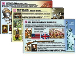 Комплект таблиц по истории "Новая история. Часть 1" раздаточные (цветные, ламинированные, А4, 6 штук) - fgospostavki.ru - Тихорецк