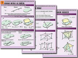 Комплект таблиц по геометрии "Стереометрия. Взаимное расположение фигур в пространстве" (8 таблиц, А1, ламинированные) - fgospostavki.ru - Тихорецк
