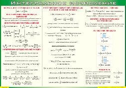 Таблица "Интегральное исчисление" (100х140 сантиметров, винил) - fgospostavki.ru - Тихорецк