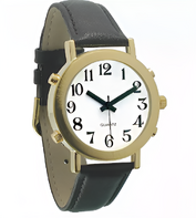 Часы для слабовидящих людей с белым циферблатом на кожаном ремешке - fgospostavki.ru - Тихорецк